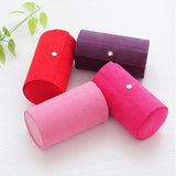 Velvet Jewelry Storage Roll Case Cylinder Shape