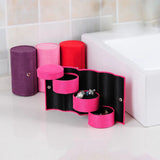 Velvet Jewelry Storage Roll Case Cylinder Shape