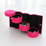 Velvet Jewelry Storage Roll Case Cylinder Shape