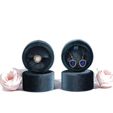 Velvet Cylinder Jewelry Box Ring Pendant Earring Box