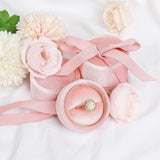 Velvet Cylinder Jewelry Box Ring Pendant Earring Box