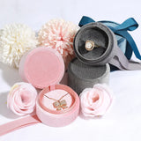Velvet Cylinder Jewelry Box Ring Pendant Earring Box