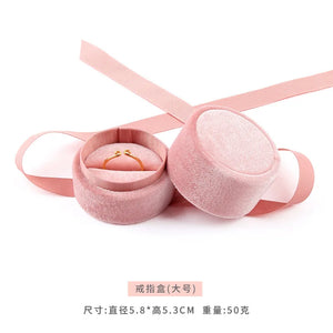 Sweet Pink Flannel Ring Box Jewelry Organizer