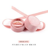 Sweet Pink Flannel Ring Box Jewelry Organizer