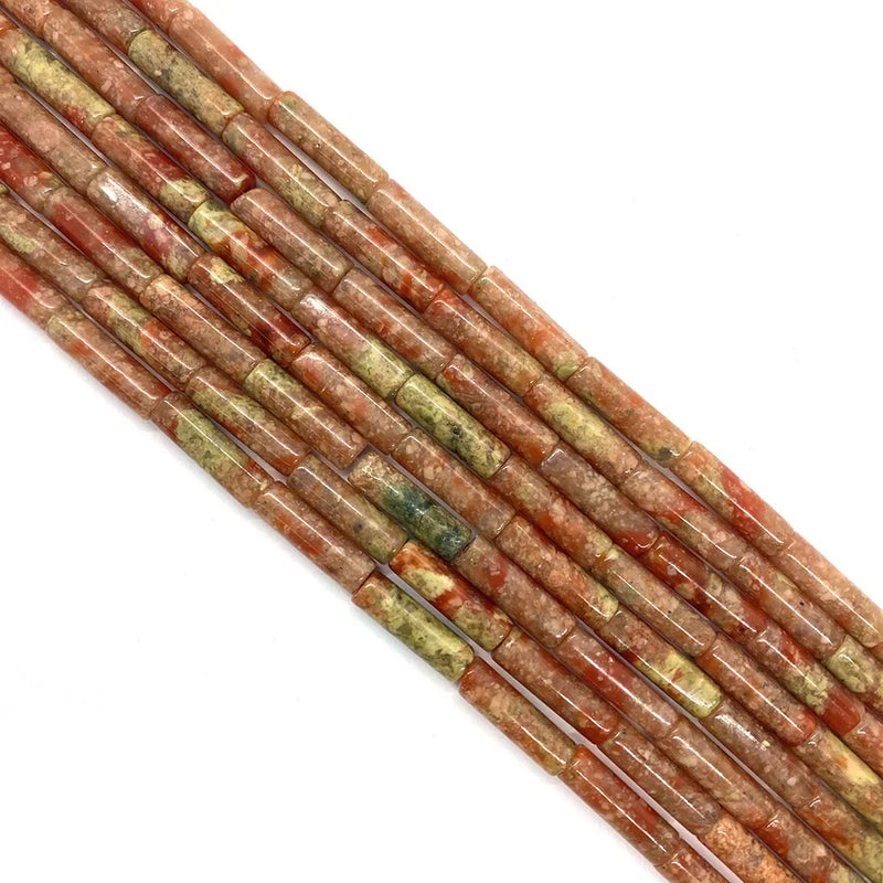 4x13mm Natural Stone Tube Beads for DIY Jewelry 15 Inches