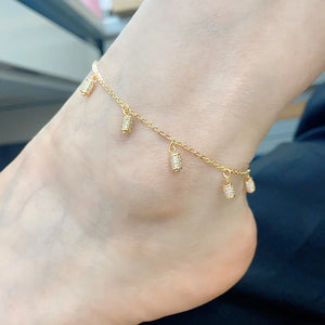 Cylindrical Pendant Anklet Foot Chain Yoga Beach Leg Bracelet