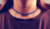 Cylindrical Sediment Stone Bead Necklace for Women Jewelry
