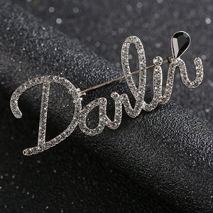 Cytheria Crystal Letter Pins Brooches for Women Men