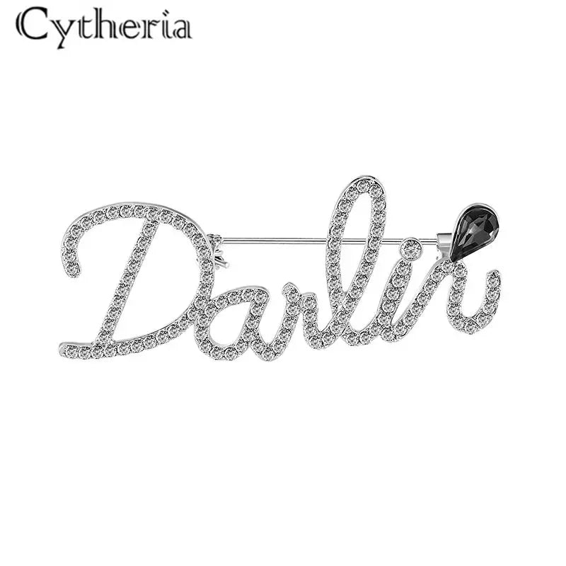 Cytheria Crystal Letter Pins Brooches for Women Men