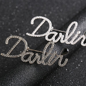 Cytheria Crystal Letter Pins Brooches for Women Men