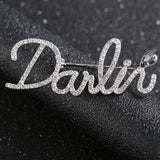 Cytheria Crystal Letter Pins Brooches for Women Men