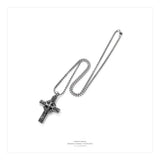 Cyue Punk Stainless Steel Necklace Retro Cross Pendant ZYN082
