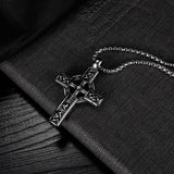 Cyue Punk Stainless Steel Necklace Retro Cross Pendant ZYN082