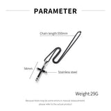 Cyue 316L Stainless Steel Cross Pendant Necklace Chain for Boys 55CM