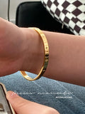 Cz Stone Star Burst Stripe Plated Bangles Women Stainless Steel Cuff Bangle