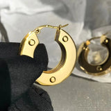 Cz Stone Chunky Hoop Earrings for Women Bold Thick Hoop Earrings