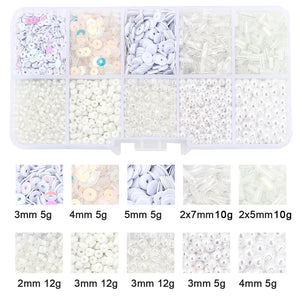 Czech Crystal Glass Seed Beads Sequin Kit Charms Alphabet Beads Box