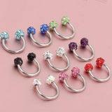 Czech Drill Ear Studs Horseshoe Hoop Ring Nose Clip