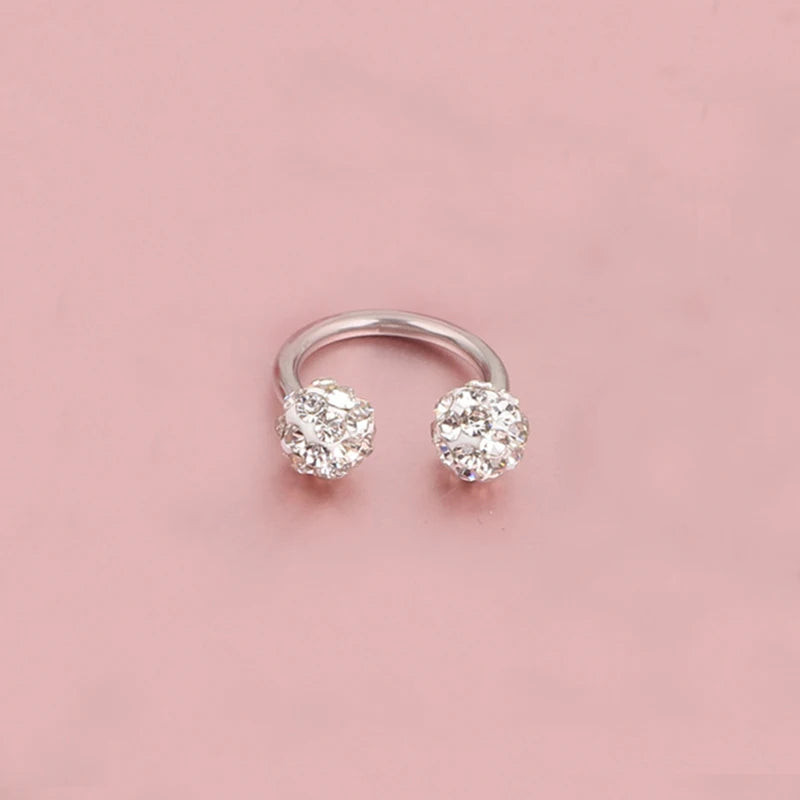 Czech Drill Ear Studs Horseshoe Hoop Ring Nose Clip