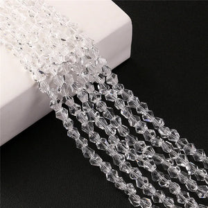 Czech Glass Beads Clear 6/8mm Faceted Crystal Loose Beads