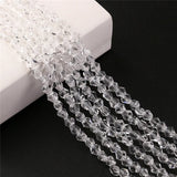Czech Glass Beads Clear 6/8mm Faceted Crystal Loose Beads