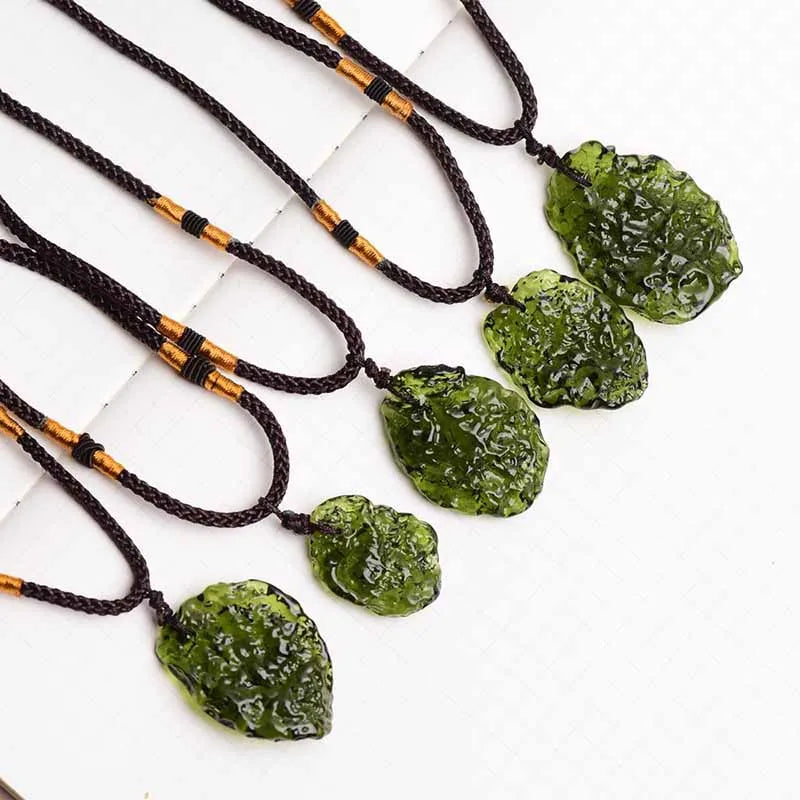 Czech Glass Meteorite Necklace Moldavite Jewelry
