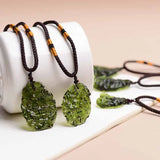 Czech Glass Meteorite Necklace Moldavite Jewelry
