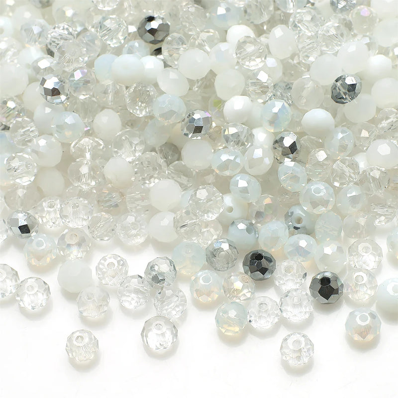 Czech Glass Rondelle Beads AB Mixed 4mm 6mm 8mm Crystal Faceted Round Beads