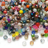 Czech Glass Rondelle Beads AB Mixed 4mm 6mm 8mm Crystal Faceted Round Beads