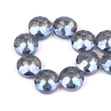 Czech Glass Round Stone Beads 14mm Faceted Crystal Flat Loose Beads DIY Making