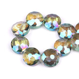 Czech Glass Round Stone Beads 14mm Faceted Crystal Flat Loose Beads DIY Making