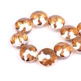 Czech Glass Round Stone Beads 14mm Faceted Crystal Flat Loose Beads DIY Making