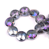 Czech Glass Round Stone Beads 14mm Faceted Crystal Flat Loose Beads DIY Making