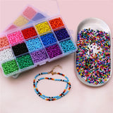 Czech Glass Seedbeads Kit Lobster Clasps Beading Cord Crystal Beads Set