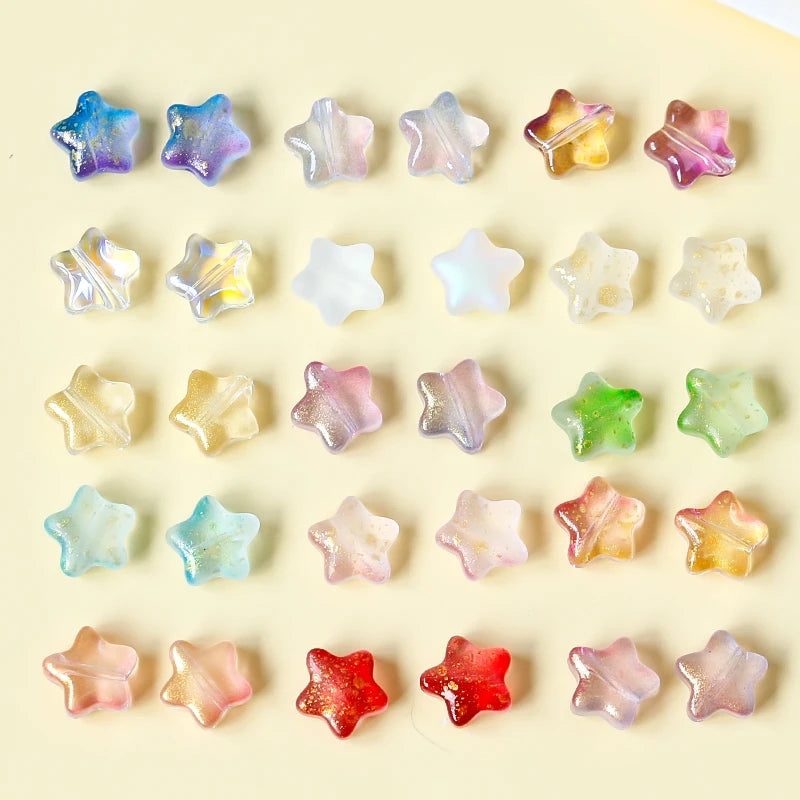 Czech Colored Glaze Star Glass Beads for DIY Earrings and Necklace