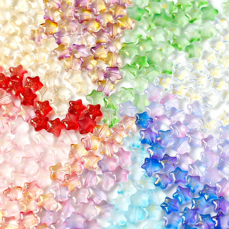 Czech Colored Glaze Star Glass Beads for DIY Earrings and Necklace