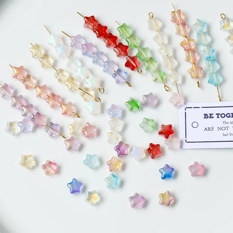 Czech Colored Glaze Star Glass Beads for DIY Earrings and Necklace