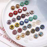 Czech glazed plum blossom antique beads for DIY jewelry