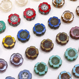 Czech glazed plum blossom antique beads for DIY jewelry