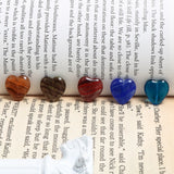 Czech Colored Glaze Love Peach Heart Glass Beads DIY Jewelry Earrings Necklace