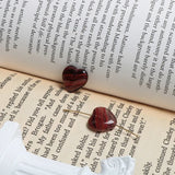 Czech Colored Glaze Love Peach Heart Glass Beads DIY Jewelry Earrings Necklace