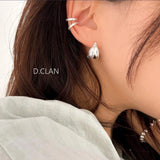 925 Silver Double Arc Croissant Hoop Earrings Fine Jewelry Gift