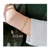 925 Silver Lucky Cuban Chain Bracelet Hiphop INS Style