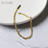 925 Silver Lucky Cuban Chain Bracelet Hiphop INS Style