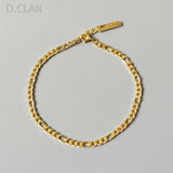 925 Silver Lucky Cuban Chain Bracelet Hiphop INS Style