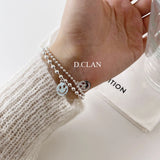 925 Silver Smile Face Smiley Ball Chain Bracelet
