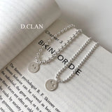925 Silver Smile Face Smiley Ball Chain Bracelet