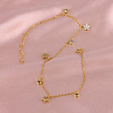925 Silver Sterling Star Mini Anklet Foot Accessories Zircon Gift for Women