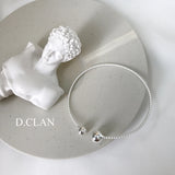 925 Silver Twist Two Ball Open Adjustable Bracelet Wristband Gift