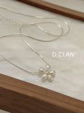 925 Silver Daisy Snake Chain Necklace Vacation Jewelry Accessory